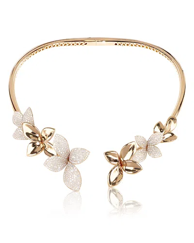 Pasquale Bruni 18k Rose Gold Giardini Segreti Diamond Pave Floral Open Collar Necklace, 6.60 Tcw