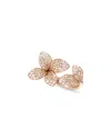 Pasquale Bruni 18k Rose Gold Giardini Segreti White & Champagne Diamond Pave Flower Cuff Ring In Gold