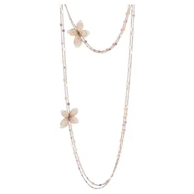 Pre-owned Pasquale Bruni 18k Rose Gold Necklace With White And Champagne Diamonds By