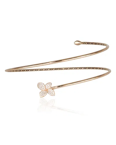 Pasquale Bruni 18k Rose Gold Petit Garden Diamond Flower Coil Choker Necklace, 0.45 Tcw