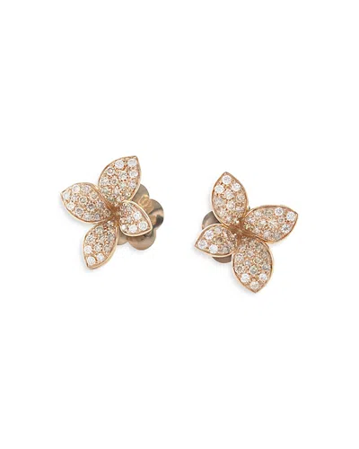 Pasquale Bruni 18k Rose Gold Petit Garden White & Champagne Flower Stud Earrings