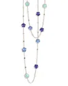 Pasquale Bruni 18k Rose Gold Petit Joli Multi Stone & Diamond Flower Sautoir Necklace, 40.35 In Blue/pink