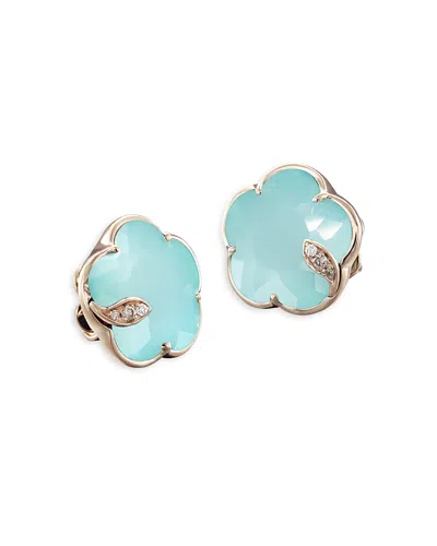 Pasquale Bruni Women's Petit Joli 18k Rose Gold, 0.04 Tcw Diamonds, Turquoise & White Moonstone Doublet Earrings