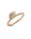 Pasquale Bruni 18k Rose Gold Secret Garden Single Petal Pave Diamond Ring In White/rose