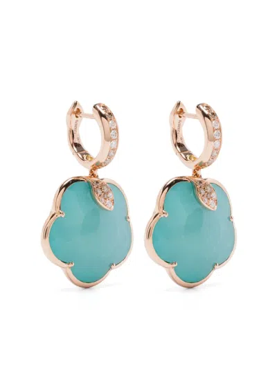 Pasquale Bruni 18k Rose Gold Ton Joli Diamond Earrings In Green