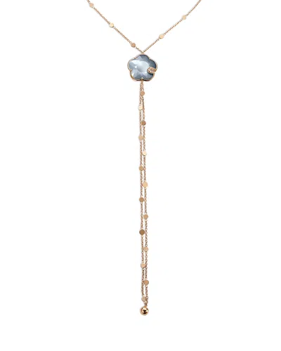 Pasquale Bruni 18k Rose Gold Toni Joli Lunar Night Blue Moon Gem & White And Champagne Diamonds Lariat Necklace, 17 In Multi