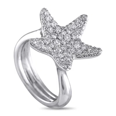 Pasquale Bruni 18k White Gold 0.98ct Diamond Starfish Ring Pb09-050225 In Metallic