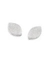 Pasquale Bruni 18k White Gold Aleluia Diamond Pave Leaf Statement Earrings In White