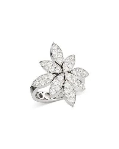 Pasquale Bruni 18k White Gold Ghirlanda Diamond Flower Cluster Ring In Metallic