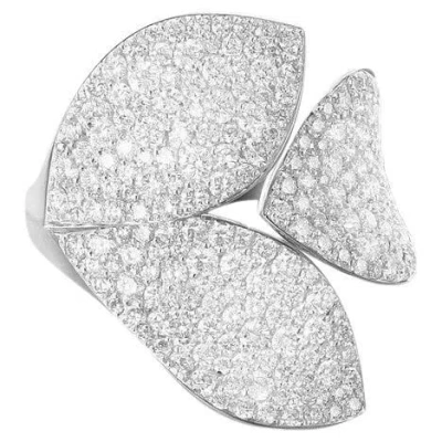 Pre-owned Pasquale Bruni 18k White Gold Giardini Segreti Diamond Ring