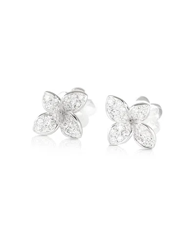 Pasquale Bruni 18k White Gold Petit Garden Diamond Flower Stud Earrings, 0.32 Tcw In Metallic