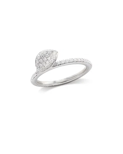 Pasquale Bruni 18k White Gold Petit Garden Diamond Petal Ring In Silver