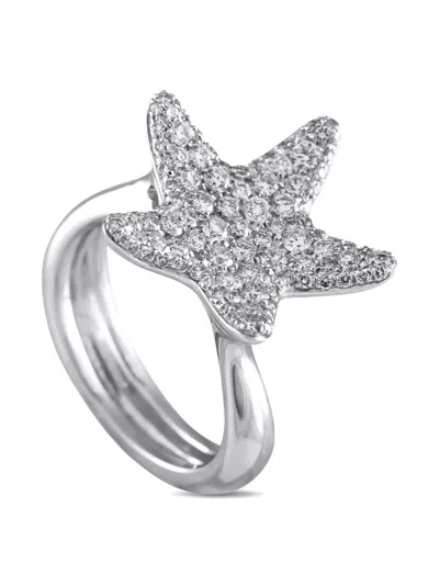 Pre-owned Pasquale Bruni 18k White Gold Starfish Diamond Ring