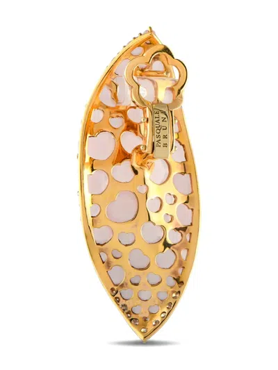 Pre-owned Pasquale Bruni 18k Yellow Gold Diamond And Pink Quartz Earrings