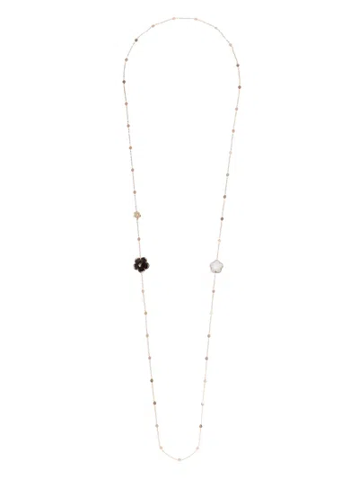Pasquale Bruni 18kt Rose Gold Bon Ton Smokey Quartz, Milky Quartz And Diamonds Necklace In Pink