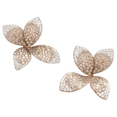 Pre-owned Pasquale Bruni 18kt Rose Gold Giardini Segreti Dangle Earrings In Red