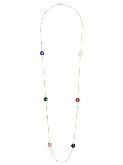 Pasquale Bruni 18kt Rose Gold Ton Joli Diamond And Semi-precious Gemstone Necklace In Pink