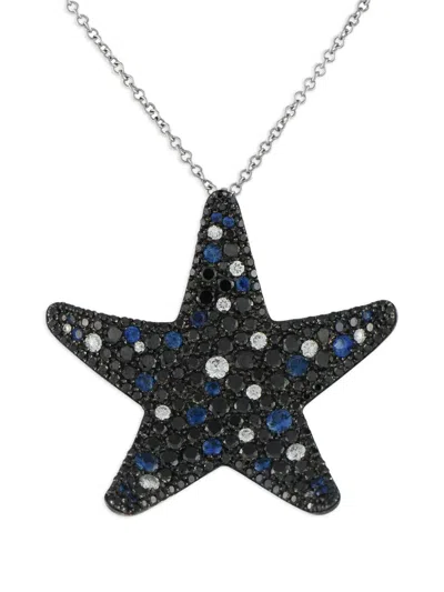 Pre-owned Pasquale Bruni 18kt White Gold Star Sapphire Necklace In Silver