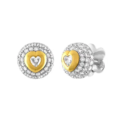 Pre-owned Pasquale Bruni 3.50 Carat Diamond Gold Button Stud Earrings In Multi