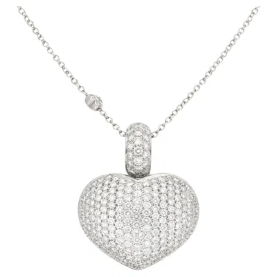 Pre-owned Pasquale Bruni 7 Carat Diamond Heart Pendant Necklace In Multi