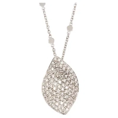 Pre-owned Pasquale Bruni Aleluia Diamond Necklace 18k White Gold Pavé Pendant Design