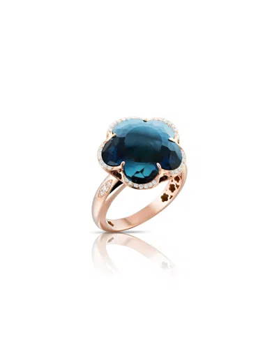 Pasquale Bruni Bon Ton 18k London Blue Topaz Ring With Diamonds