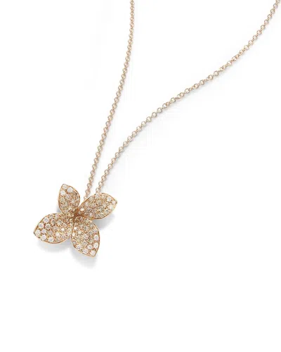 Pasquale Bruni Giardini Segreti Petit 18k Rose Gold Diamond Flower Necklace In Multi