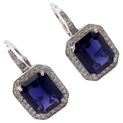 Pre-owned Pasquale Bruni Iolite Diamond White Gold Earrings