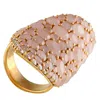 Pasquale Bruni Lakshmi Gardens 18k Yellow Gold 0.78ct Diamond And Pink Quartz Ring Pb17-050225 In Gold