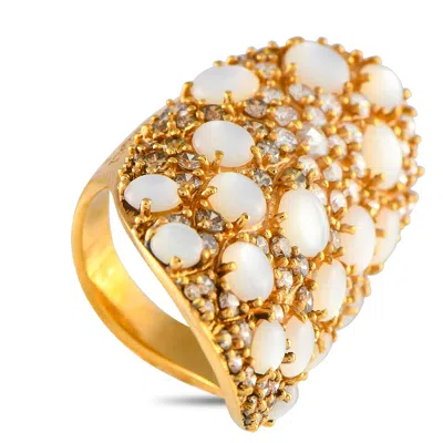 Pasquale Bruni Mandala 18k Yellow Gold 2.65ct Diamond And Mother Of Pearl Ring Pb07-050225