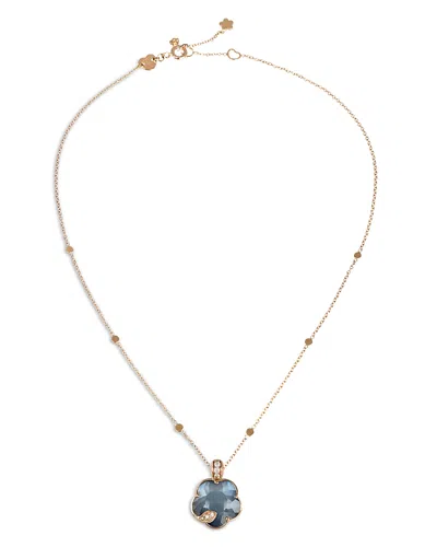 Pasquale Bruni Petit Joli Lunaire 18k Rose Gold Lunar Garden Gem Necklace With Diamonds, 0.12 Ct. T. W. In Blue/rose Gold