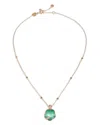 Pasquale Bruni Petit Joli Lunaire 18k Rose Gold Lunar Garden Gem Necklace With Diamonds, 0.12 Ct. T. W. In Green/pink