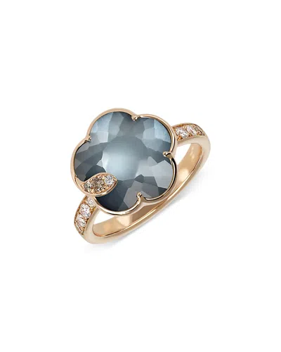 Pasquale Bruni Petit Joli Lunaire 18k Rose Gold Lunar Garden Gem Ring With Diamonds, 0.22 Ct. T. W. In Blue/rose Gold