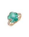 Pasquale Bruni Petit Joli Lunaire 18k Rose Gold Lunar Garden Gem Ring With Diamonds, 0.23 Ct. T. W. In Green/rose Gold