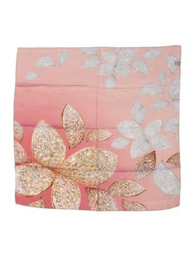 Pre-owned Pasquale Bruni Silk Printed Scarf In Pink