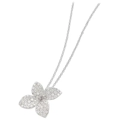 Pre-owned Pasquale Bruni White Gold Necklace With Leaf Pave Diamond Pendant By