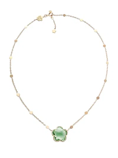 PASQUALE BRUNI WOMEN'S BON TON DOLCE VITA 18K ROSE GOLD, PRASIOLITE & 0.10 TCW DIAMOND NECKLACE