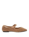Passion Blanche Woman Ballet Flats Camel Size 10 Textile Fibers In Beige