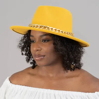 Passion For Fashion Women's Golden Luxe Fedora Hat In Yellow