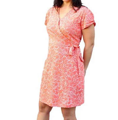 Passion Lilie Luau Organic Wrap Dress In Coral In Pink