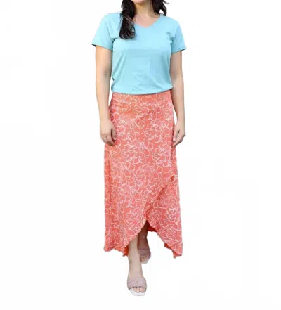 Passion Lilie Maxi Wrap Skirt In Coral In Multi