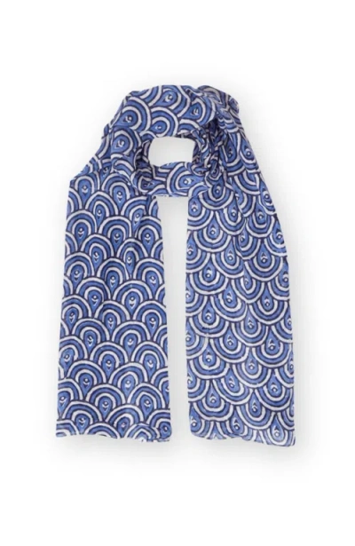 Passion Lilie Peacock Blue Scarf