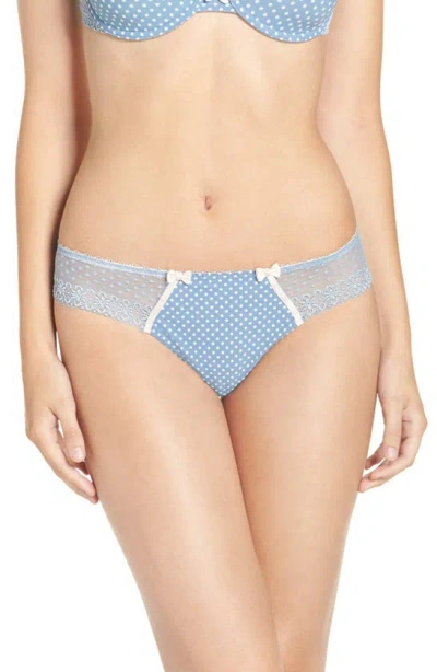 Passionata By Chantelle 'lovely Passion' Lace Back Tanga In Mist Grey