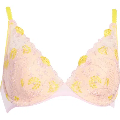 Passionata Chloe Plunge Lace T-shirt Bra In Pink Eden