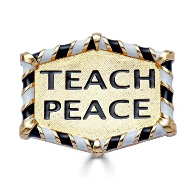 Passionate Protest Collection Women's Black / White Teach Peace - Pin In Multi
