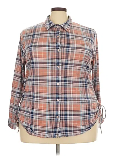 Pre-owned Passport 3/4 Sleeve Blouse In Brown