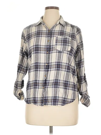 Pre-owned Passport 3/4 Sleeve Button Down Shirt In Ivory