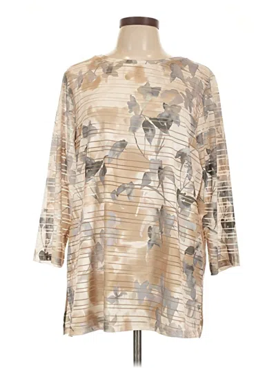 Pre-owned Passport 3/4 Sleeve T-shirt In Brown