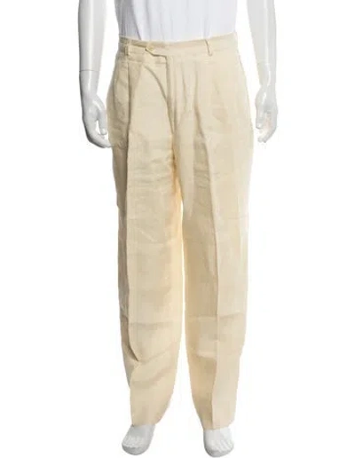 Pre-owned Passport Linen Dress Pants In Yellow