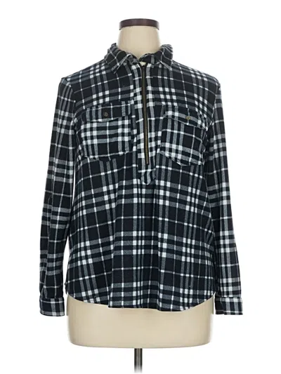 Pre-owned Passport Long Sleeve Blouse In Black